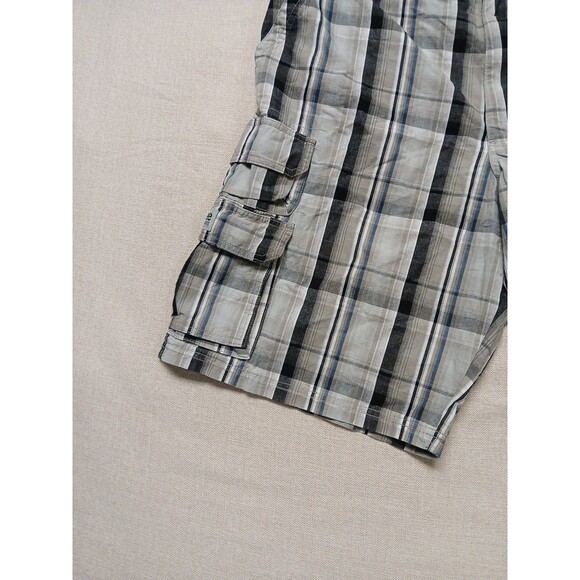 Lee Dungarees Cargo Short Men’s 40 Plaid Brown Blue Black Hiking Outdoor Shorts - Picture 4 of 13